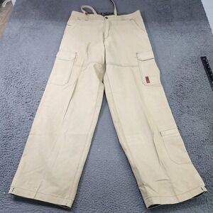 Bugle Boy Cargo Pants Mens 35x31 Beige Canvas Straight Leg Workwear Pockets